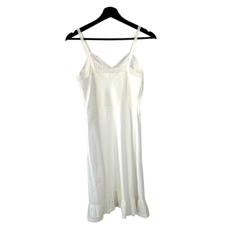 Vintage 60s White Knee Length Slip Small - Picture 4 of 12